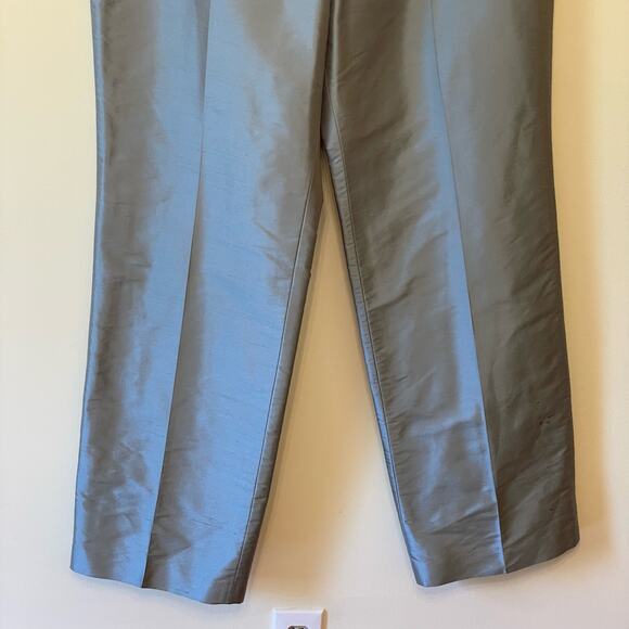 (2) Talbots 16 blazer pant set silver metallic business casual formal monochrome - Picture 15 of 16